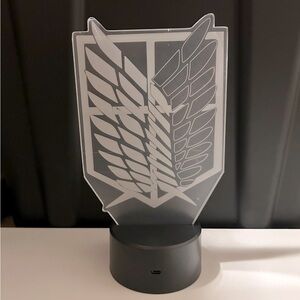 3D Illusion Lamp Attack On Titan Wings of Freedom Design